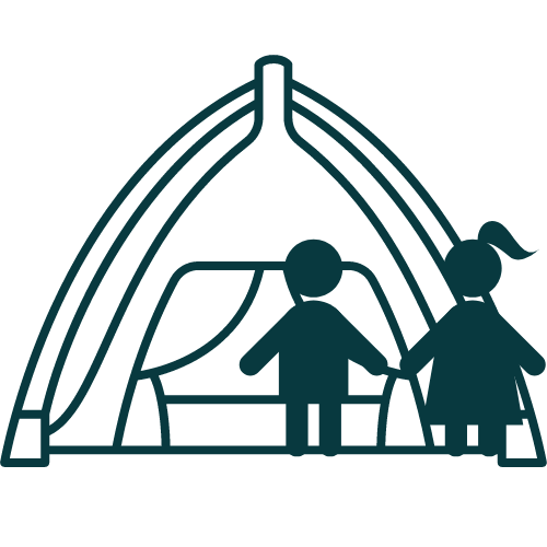 The tent with kids bed