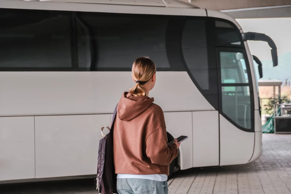 A woman on a solo eco-travel trip