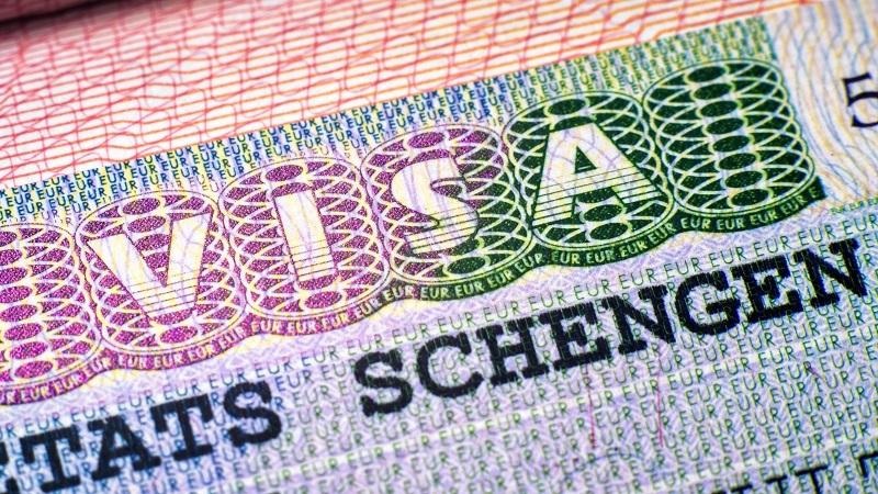 Close-up of Schengen VISA security printing