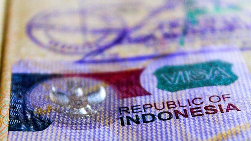 Close-up of Republic of Indonesia visa page