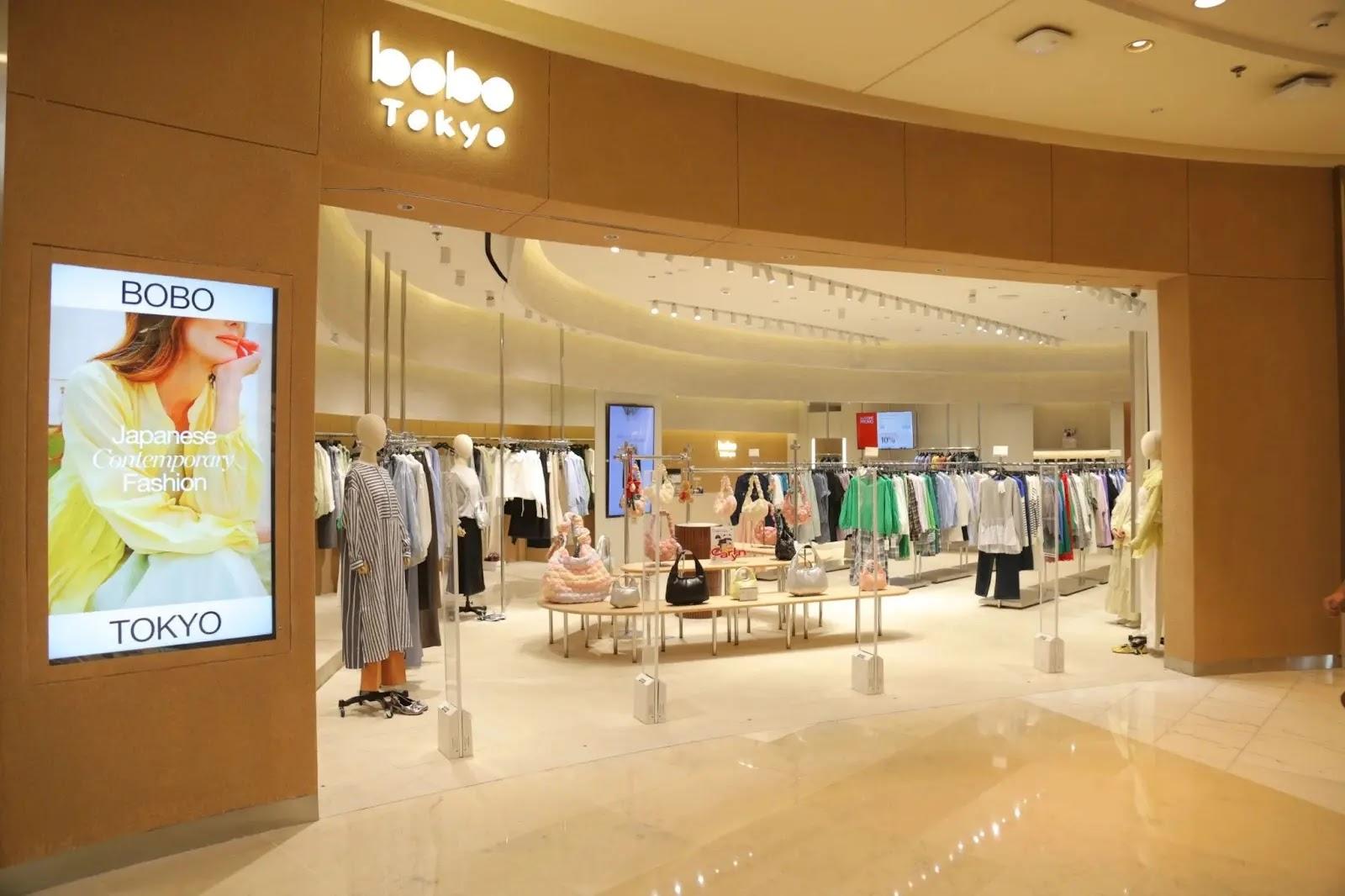 Bobo Tokyo store entrance with illuminated logo