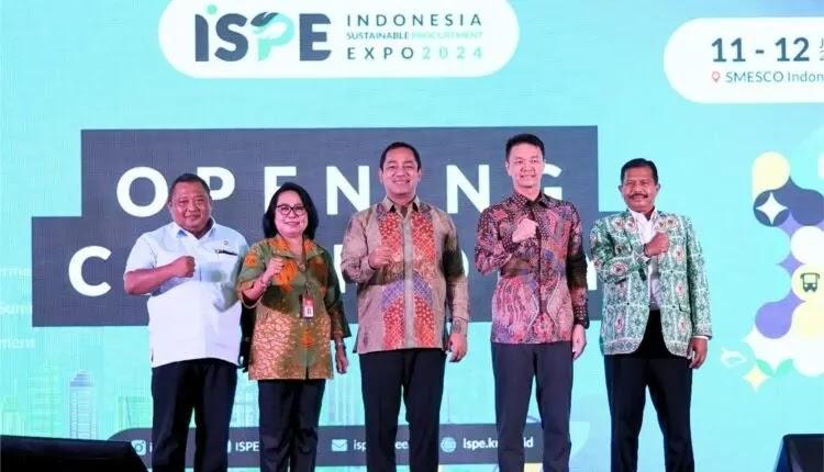 ISPE Indonesia Expo 2024 logo with five officials at opening