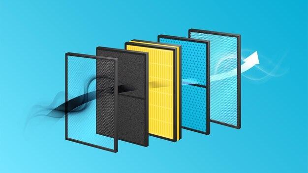 Stacked data storage drives with colorful circuit panels and network signal arrow on blue background