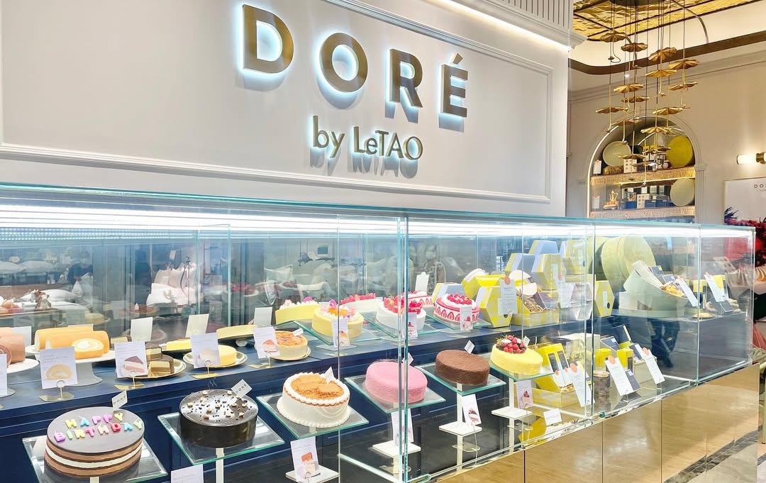 dore by letao bakery counter featuring fresh cakes on display