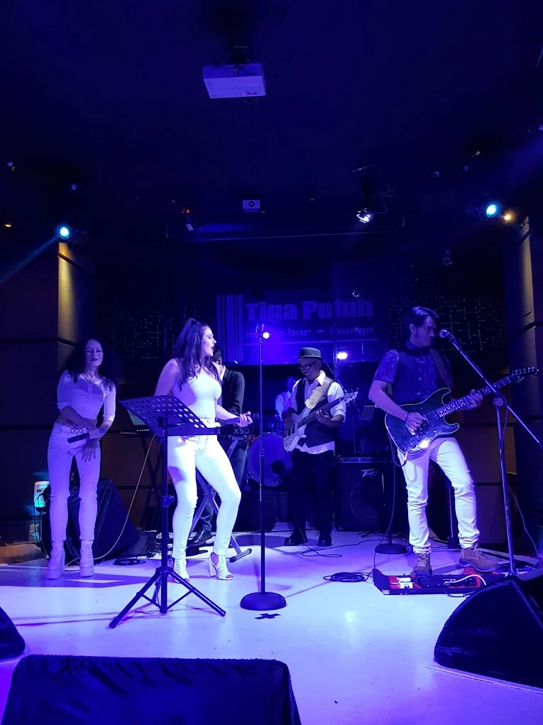 live musical band performing on stage under blue light